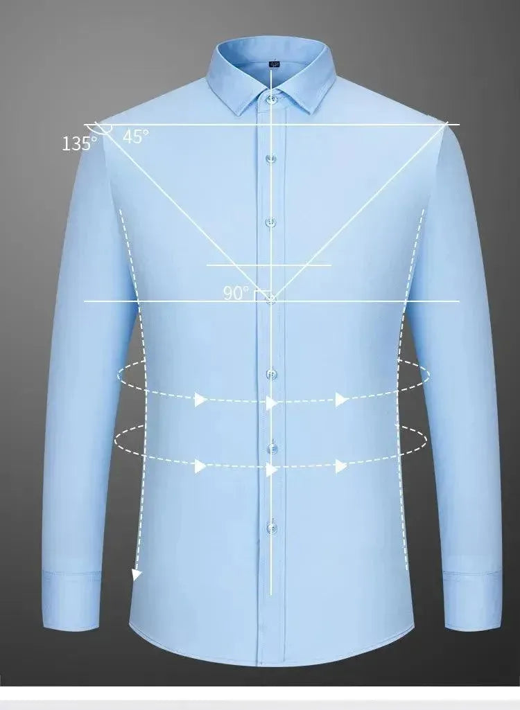 Men's Plain Formal Dress Shirt-Men Shirts-LeStyleParfait