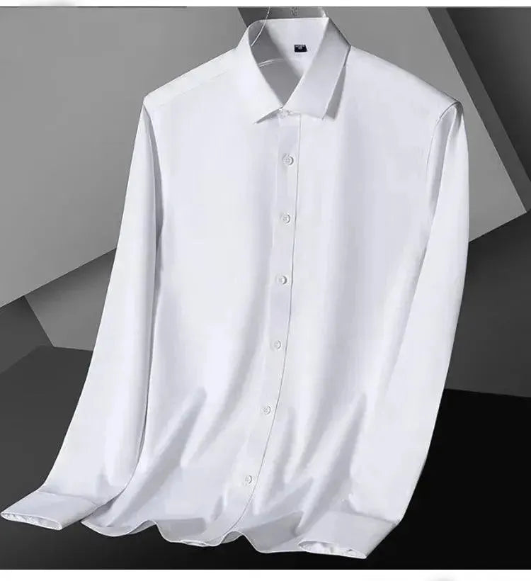 Men's Plain Formal Dress Shirt-Men Shirts-LeStyleParfait