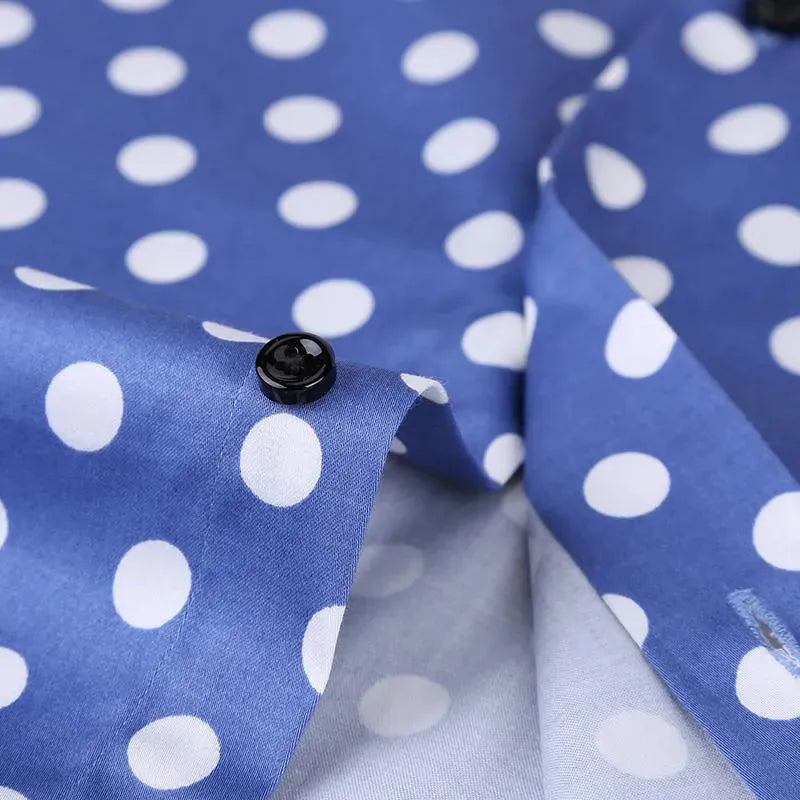 Men's Polka Dot Dress Shirt-Men Shirts-LeStyleParfait