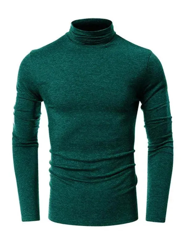 LeStyleParfait Men's T-Shirts Casual Turtleneck Plain-Solid Long Sleeves-T-Shirt