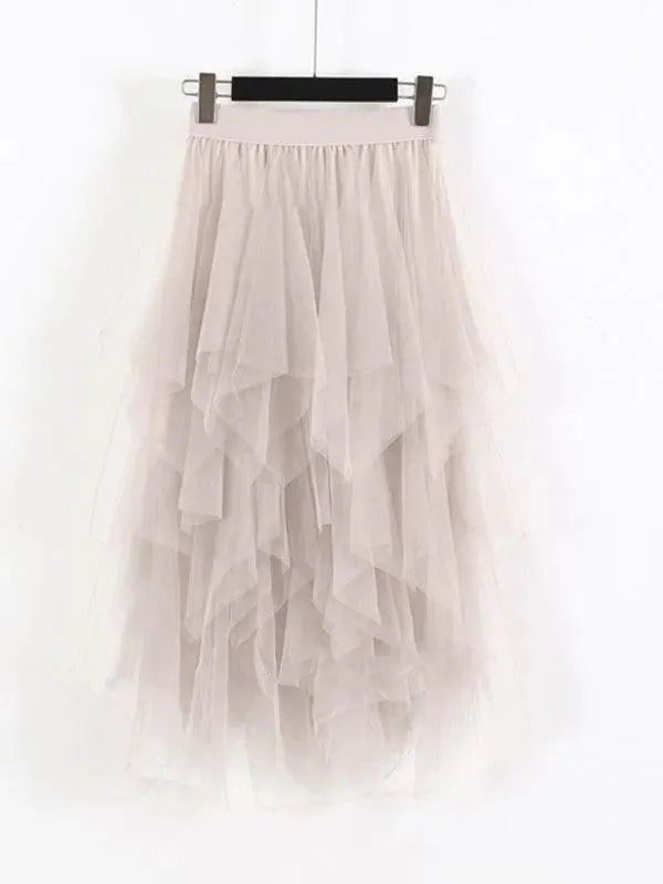 Mesh Multilayered High Waist Fairy Skirt - High Waist Fairy Skirt - LeStyleParfait
