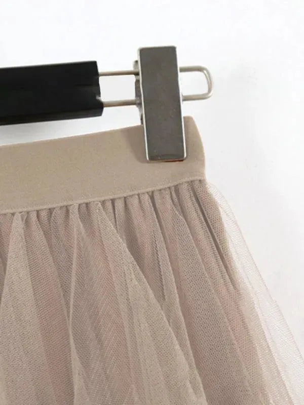 Mesh Multilayered High Waist Fairy Skirt - High Waist Fairy Skirt - LeStyleParfait