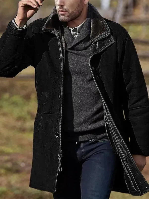 Mid-Length Loose Zipper Men Winter Coat - Winter Coat - LeStyleParfait