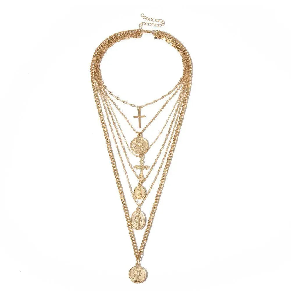 Multi-Layered Head Pendant Necklace - Pendant Necklace - LeStyleParfait