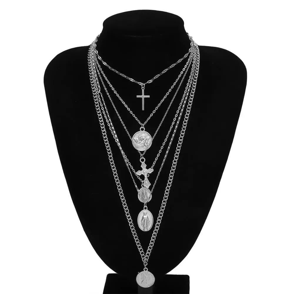 Multi-Layered Head Pendant Necklace - Pendant Necklace - LeStyleParfait
