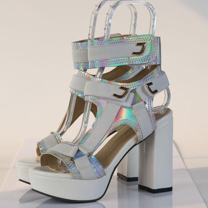 Multicolor Platform Strap Sandals - Sandals - LeStyleParfait