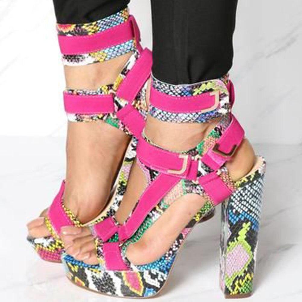 Multicolor Platform Strap Sandals - Sandals - LeStyleParfait