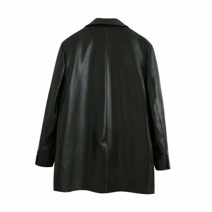 Naomi Oversized Blazer Women - Casual - Plain-Solid - Leather Blazer - LeStyleParfait