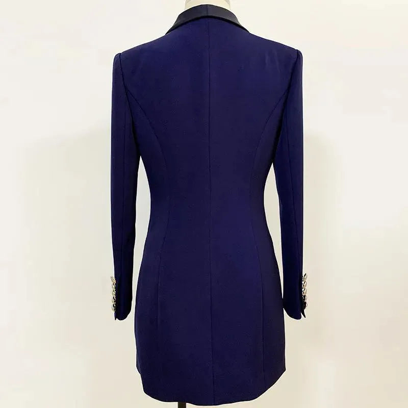 Navy Blue Tuxedo Blazer Women - Casual - Plain-Solid - Tuxedo Blazer - LeStyleParfait