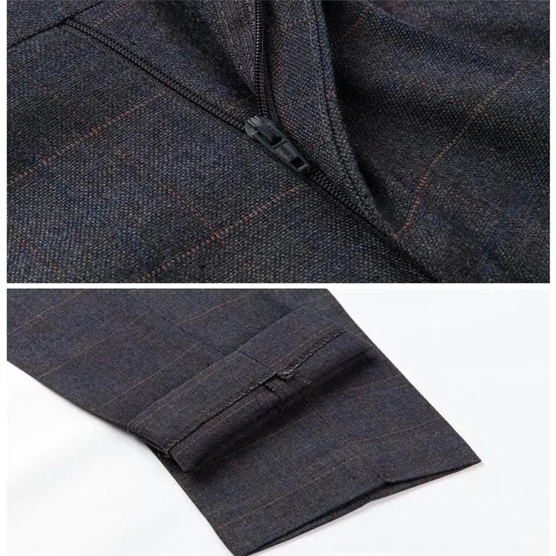 Never Late Plaid Double Breast Suit - Plaid Suit - LeStyleParfait