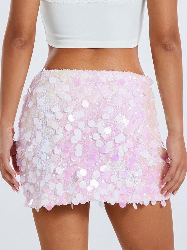 New Arrival Irregular Size Sequined Fashionable Skirt - - LeStyleParfait