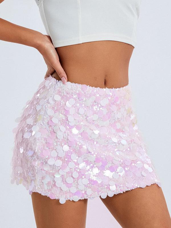 New Arrival Irregular Size Sequined Fashionable Skirt - - LeStyleParfait