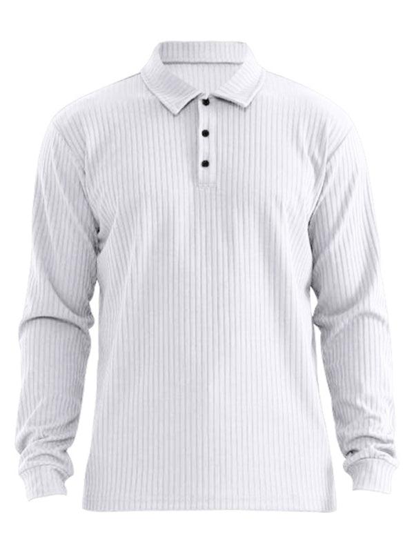 New Men's Long Sleeve T-Shirt Long Sleeve Lapel Polo Shirt - - LeStyleParfait