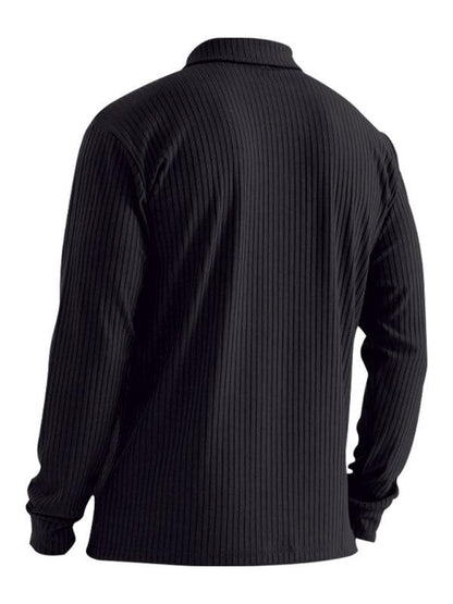 New Men's Long Sleeve T-Shirt Long Sleeve Lapel Polo Shirt - - LeStyleParfait