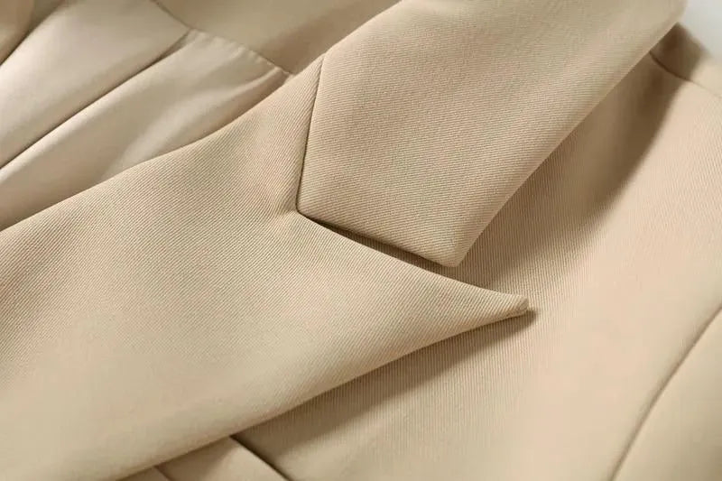 On Duty Khaki Blazer Women - Casual - Plain-Solid - Double-Breasted Blazer - LeStyleParfait