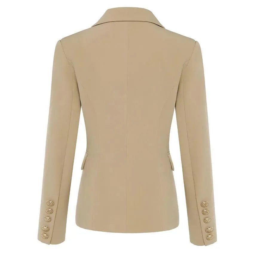 On Duty Khaki Blazer Women - Casual - Plain-Solid - Double-Breasted Blazer - LeStyleParfait