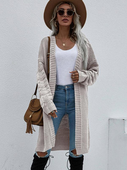 Open Knit Long Women Cardigan Sweater - Cardigan Sweater - LeStyleParfait