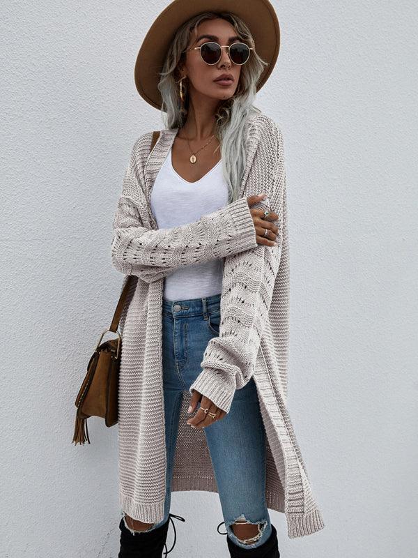 Open Knit Long Women Cardigan Sweater - Cardigan Sweater - LeStyleParfait