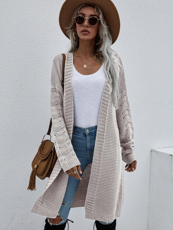 Open Knit Long Women Cardigan Sweater - Cardigan Sweater - LeStyleParfait