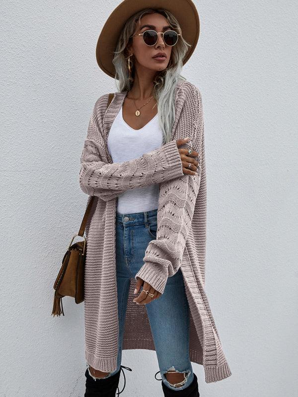 Open Knit Long Women Cardigan Sweater - Cardigan Sweater - LeStyleParfait