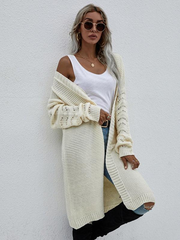 Open Knit Long Women Cardigan Sweater - Cardigan Sweater - LeStyleParfait