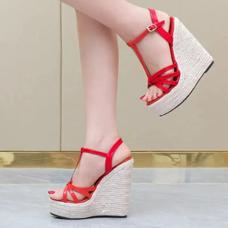 Open Toe Wedge Sandal Shoes - Wedge Shoes - LeStyleParfait