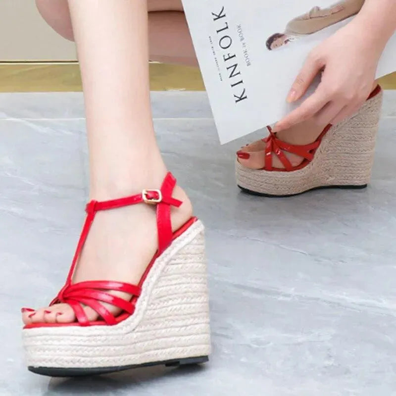 Open Toe Wedge Sandal Shoes - Wedge Shoes - LeStyleParfait