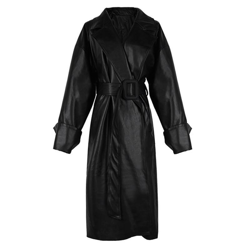 Oversized Trench Coat For Women, Black - Trench Coat - LeStyleParfait