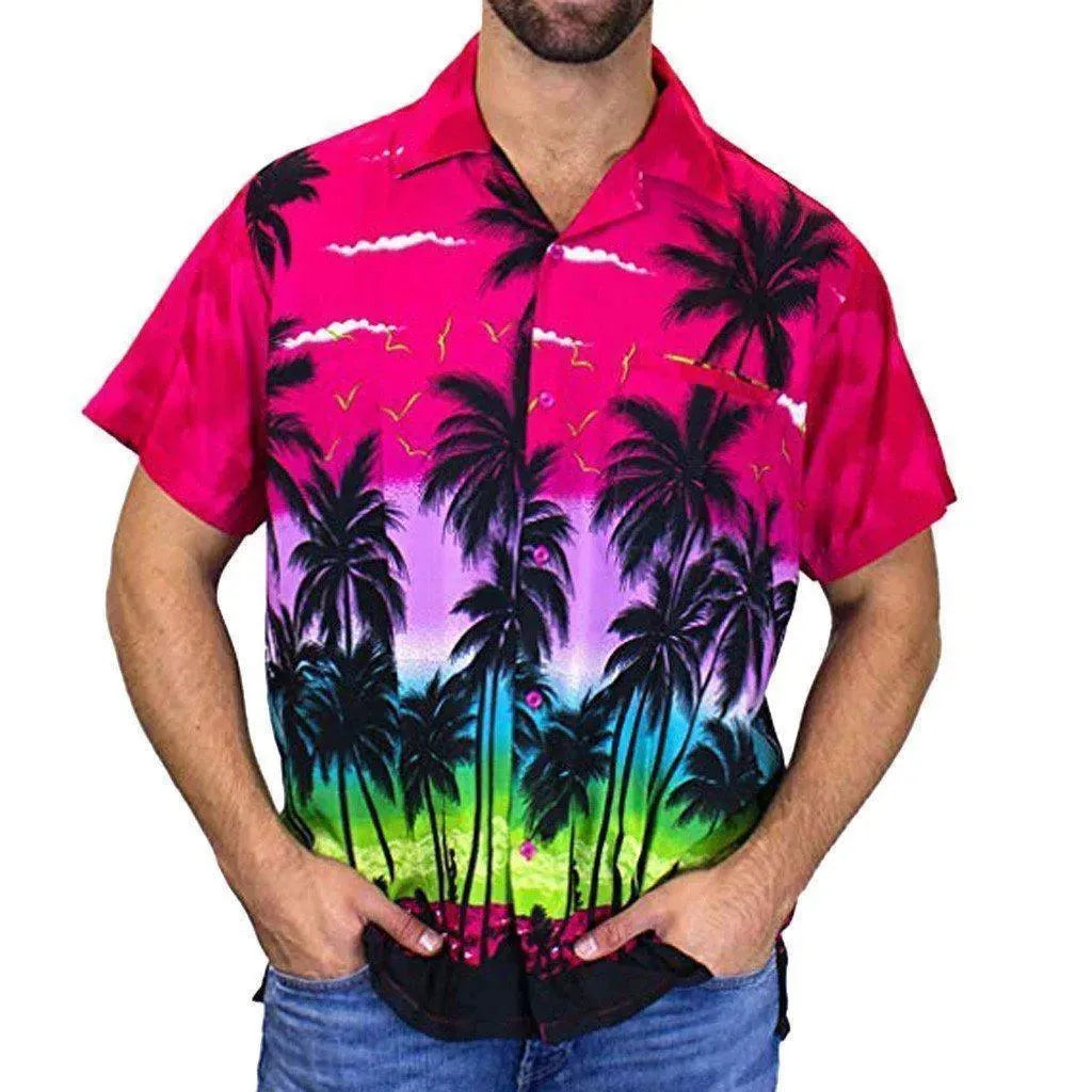 Palm Tree Hawaiian Shirt For Men-Men Shirts-LeStyleParfait fashion image