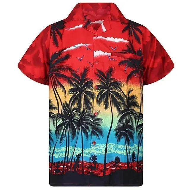 Palm Tree Hawaiian Shirt For Men - Short Sleeve Shirt - LeStyleParfait