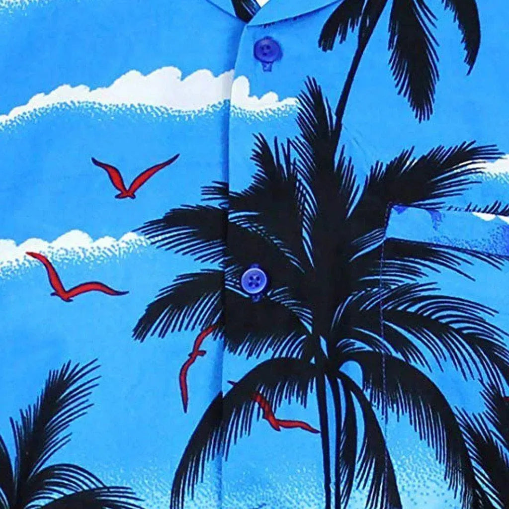 Palm Tree Hawaiian Shirt For Men - Short Sleeve Shirt - LeStyleParfait