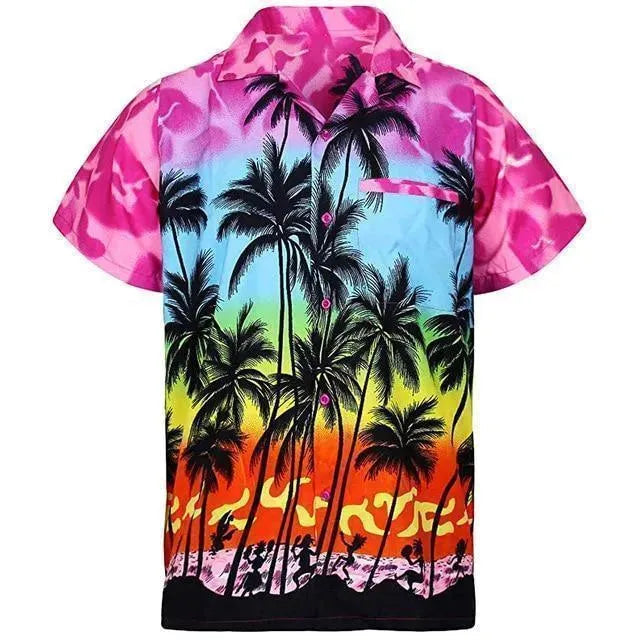 Palm Tree Hawaiian Shirt For Men - Short Sleeve Shirt - LeStyleParfait