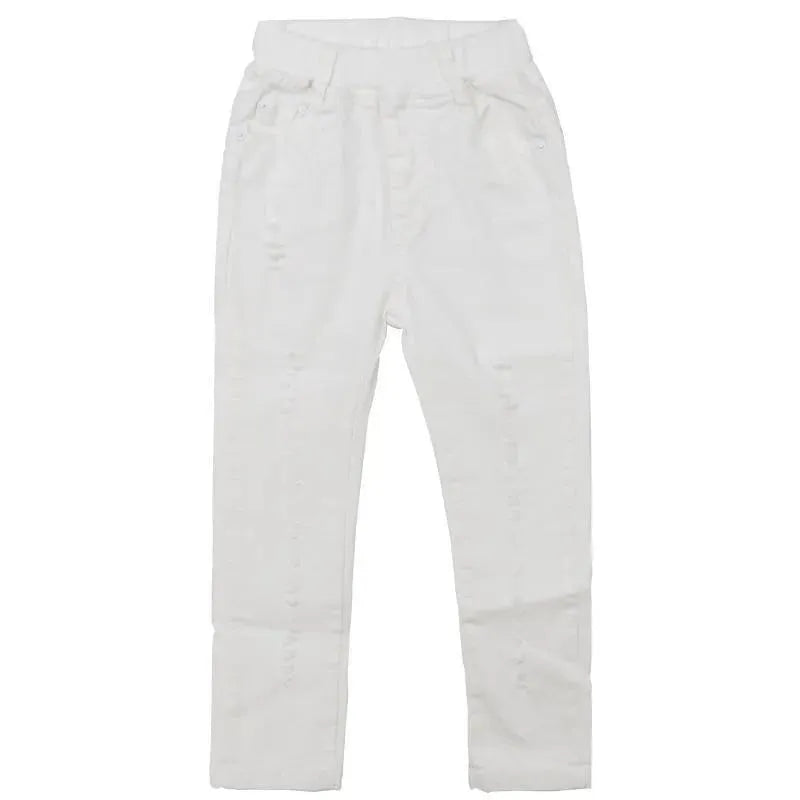 Pants, Kids Ragged Jeans Pants, Slim fit - Kids Pants - LeStyleParfait