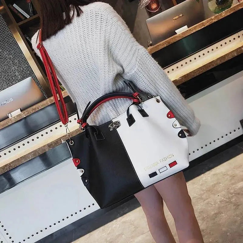 Patchwork Leather Handbag - Handbag - LeStyleParfait