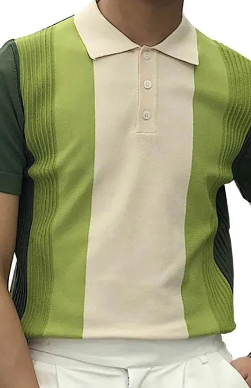 LeStyleParfait Men's T-Shirts Casual Polo Striped-Pinstriped Short Sleeves-Polo Shirt