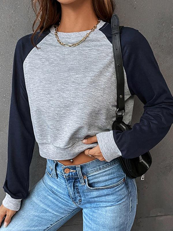 Patchwork Women Cropped Sweatshirt - Women Sweatshirt - LeStyleParfait