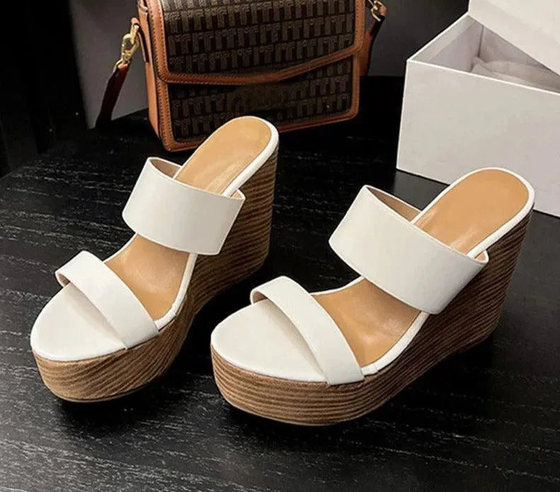 Peep Toe Wedge Sandal Shoes - Wedge Shoes - LeStyleParfait