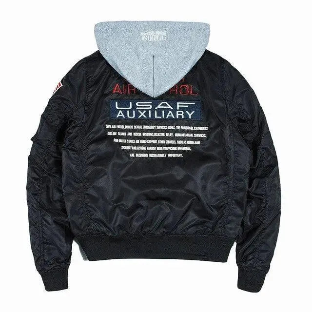 LeStyleParfait Men's Jackets Bomber Jacket Zipper Mandarin Collar Long Sleeves Printed-Bomber Jacket