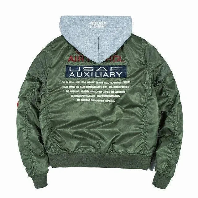 LeStyleParfait Men's Jackets Bomber Jacket Zipper Mandarin Collar Long Sleeves Printed-Bomber Jacket