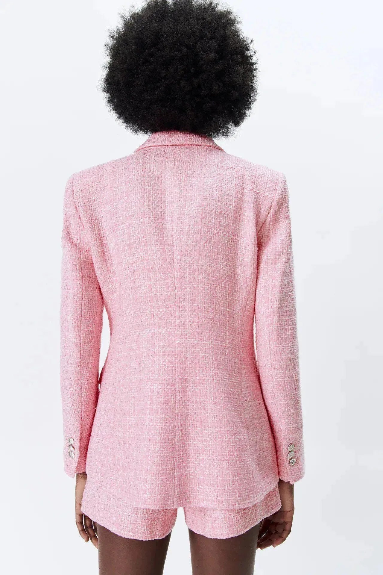 Pink Tweed Shorts Suit - Women Suit - Shorts Suit - LeStyleParfait