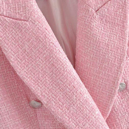 Pink Tweed Shorts Suit - Women Suit - Shorts Suit - LeStyleParfait