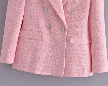 Pink Tweed Shorts Suit - Women Suit - Shorts Suit - LeStyleParfait