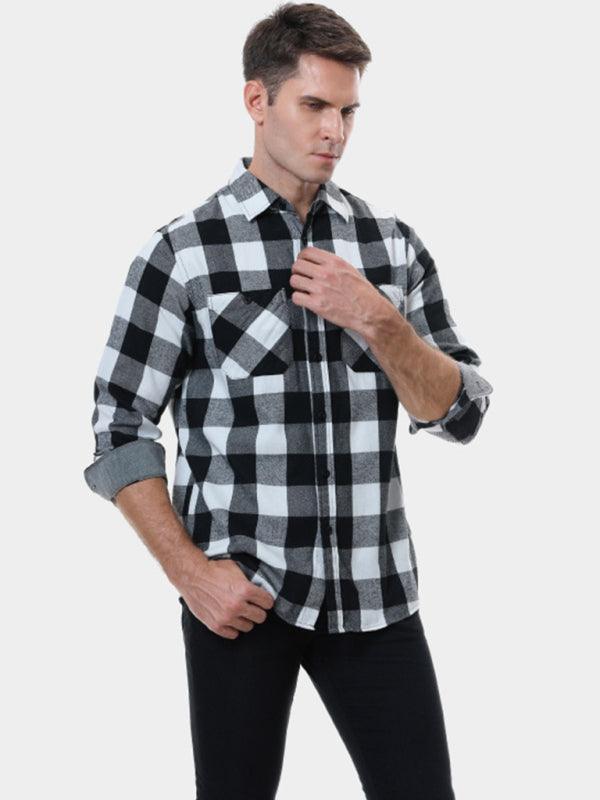 Plaid Checkered Shirt for Men - Long Sleeve Shirt - LeStyleParfait