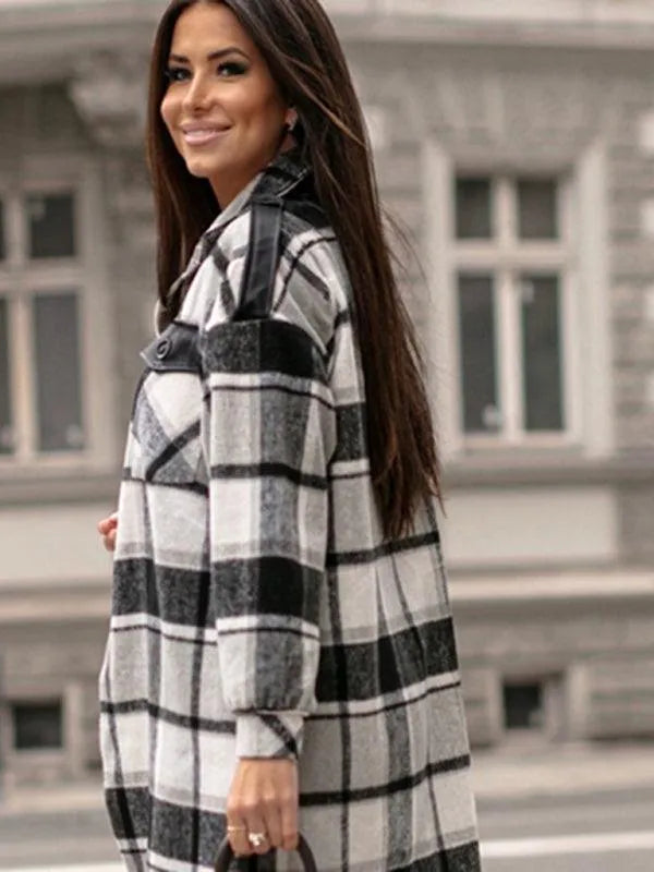 Plaid Shirt Jacket Women-Shirt Jacket-LeStyleParfait