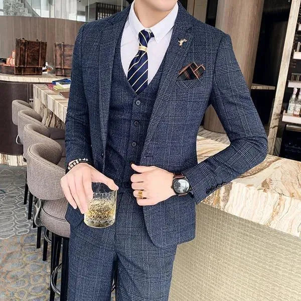 Plaid Three Piece Suit - Plaid Suit - LeStyleParfait