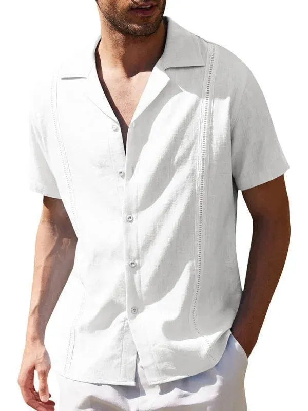 Plain Stitched Linen Shirt for Men - Linen Shirt - LeStyleParfait