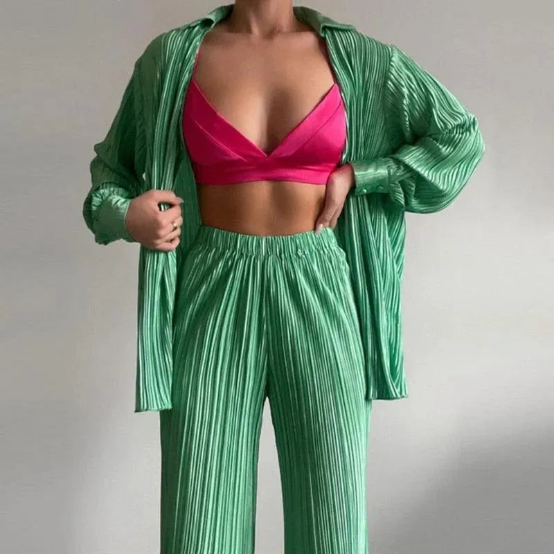 Pleated Loose Shirt - Blouse - LeStyleParfait