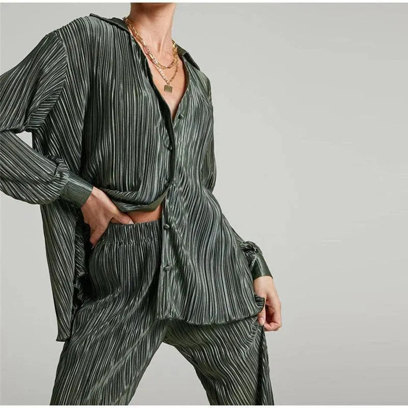 Pleated Oversized Pants - Women Pants - LeStyleParfait