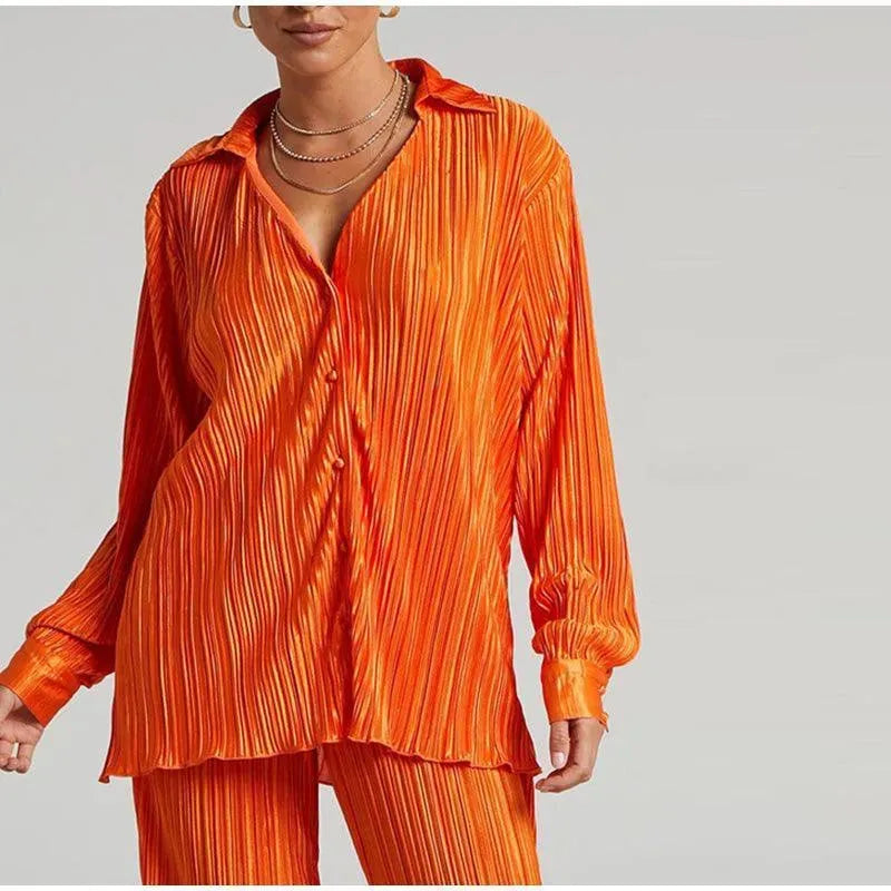 Pleated Oversized Pants - Women Pants - LeStyleParfait