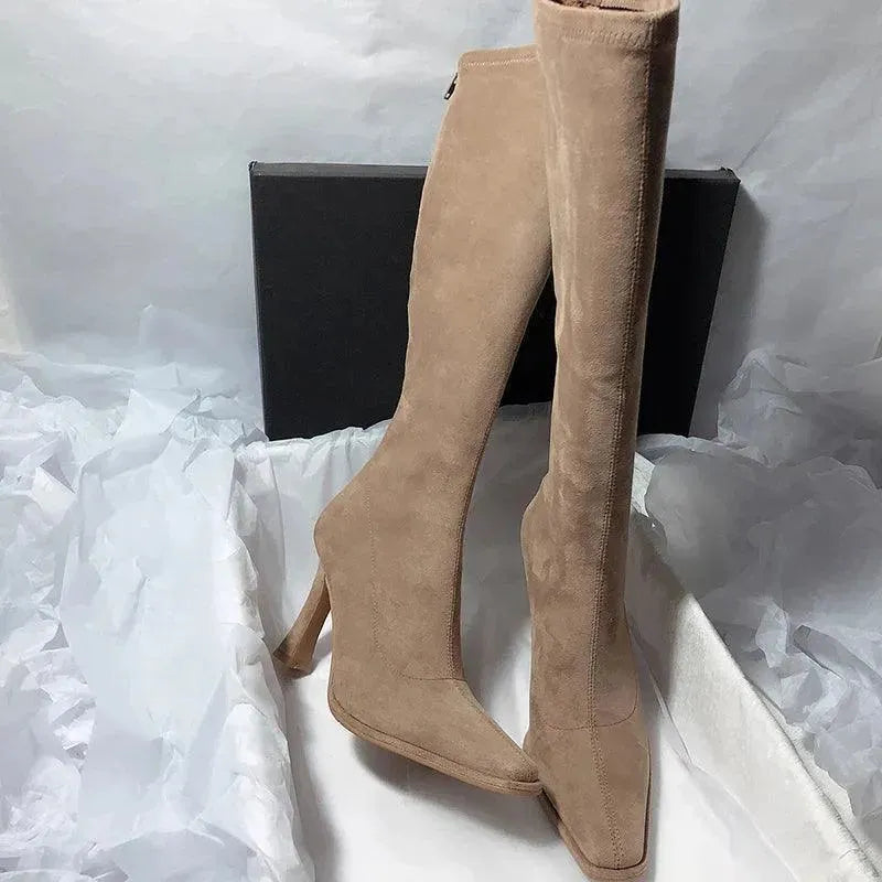 Pointy Thin High Heeled Knee High Women Boots - Knee High Boots - LeStyleParfait